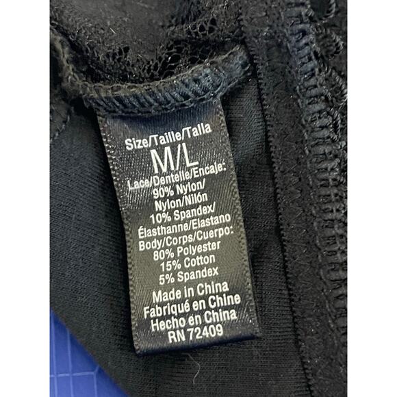 Rene Rofe Black Lace Bandeau Bra M/L Strapless Bralette Removable Pads NWT - Picture 6 of 11